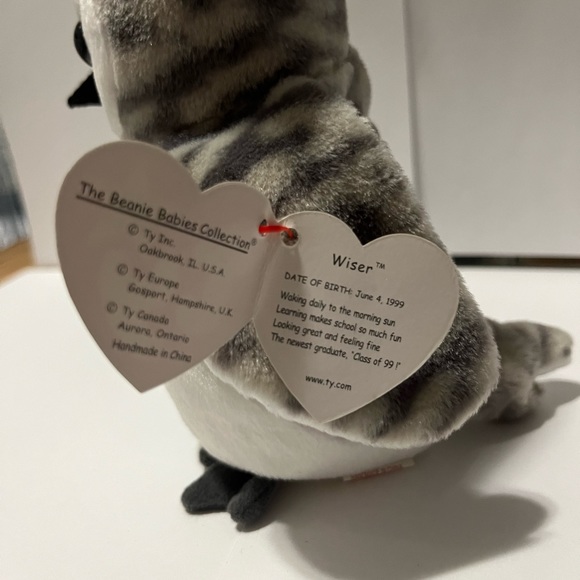 Wiser The Owl Ty Beanie Baby DOB June 4,1999 Style 4238 - Picture 4 of 6